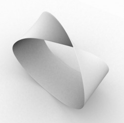 A white Mobius strip. A white Mobius strip.