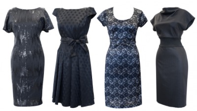 These four dresses have different necklines. These four dresses have different necklines.