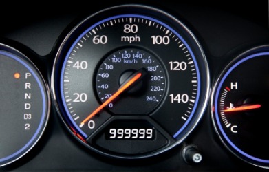 The odometer of a car. The odometer of a car.