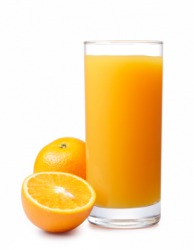 A tall glass of OJ. A tall glass of OJ.