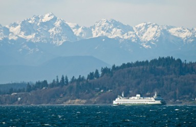 A view of the Olympic Mountains. A view of the Olympic Mountains.