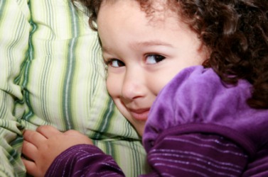 A bashful little girl. A bashful little girl.