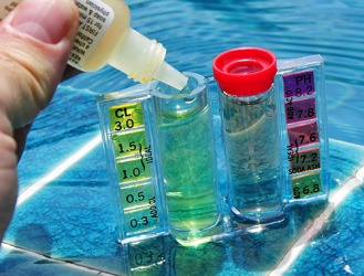 The pH levels need to be tested to keep the pool water clean and clear. The pH levels need to be tested to keep the pool water clean and clear.