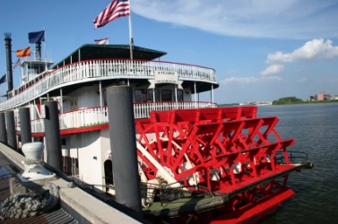 A paddle-wheeler in New Orleans. A paddle-wheeler in New Orleans.