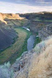 The Palouse River winds through a canyon. The Palouse River winds through a canyon.