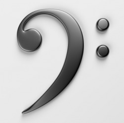 A bass clef. A bass clef.