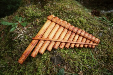 Panpipe made from bamboo. Panpipe made from bamboo.