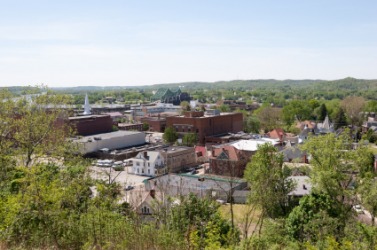 An aerial view of Parkersburg. An aerial view of Parkersburg.