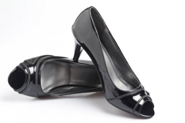 A pair of patent leather shoes. A pair of patent leather shoes.