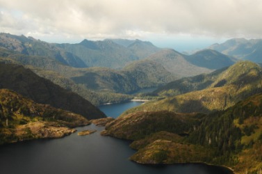 An aerial view of Queen Charlotte Islands. An aerial view of Queen Charlotte Islands.