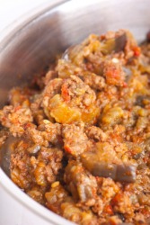 A dish of ragout. A dish of ragout.