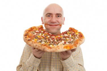 This man is ravenous. This man is ravenous.