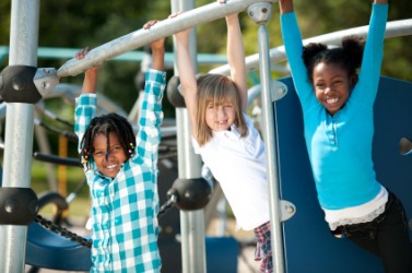 Children playing at school recess. Children playing at school recess.