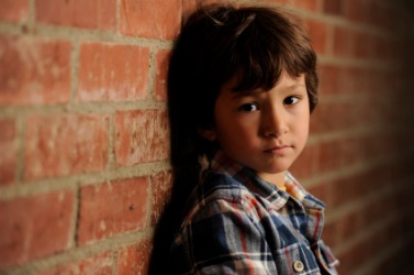 A sad child. A sad child.