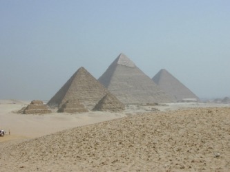 The pyramids at Giza are a tangible example of history. The pyramids at Giza are a tangible example of history.