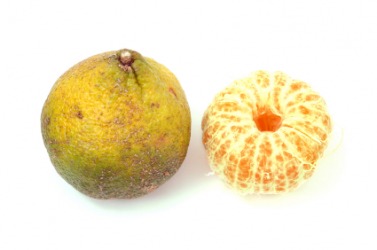 Peeled an unpeeled ugli fruit. Peeled an unpeeled ugli fruit.