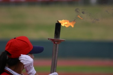 A torch bearer. A torch bearer.