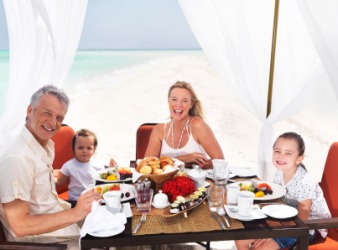 A family on vacation. A family on vacation.
