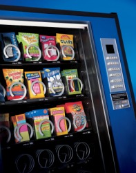 A modern vending machine. A modern vending machine.