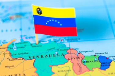 Map and flag of Venezuela. Map and flag of Venezuela.