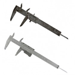 A pair of vernier calipers. A pair of vernier calipers.