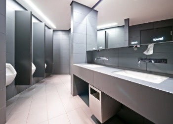 A public washroom. A public washroom.