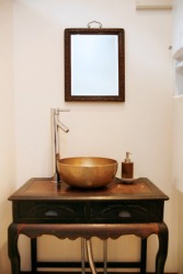 A modern washstand. A modern washstand.