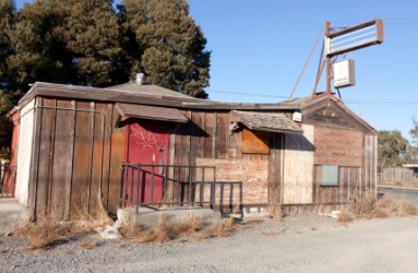 A weather-beaten building. A weather-beaten building.