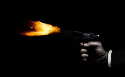 A gun blast. A gun blast.