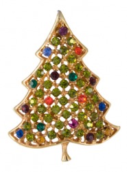 A Christmas tree broach. A Christmas tree broach.
