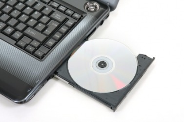 A computers CD-ROM drive. A computers CD-ROM drive.