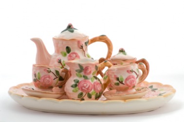 This tiny tea set is very dainty. This tiny tea set is very dainty.