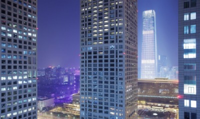 Beijing's business district at night. Beijing's business district at night.