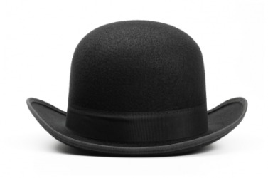 A derby hat. A derby hat.