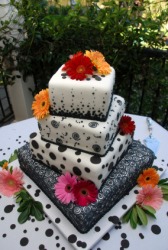 An elaborate wedding cake. An elaborate wedding cake.