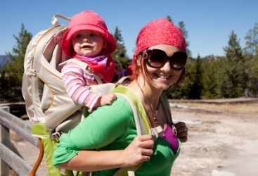 A mother and child galavanting. A mother and child galavanting.