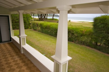 The lanai of an oceanfront home. The lanai of an oceanfront home.