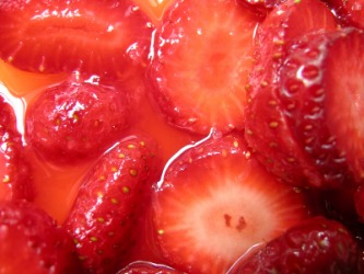 Macerated strawberries. Macerated strawberries.