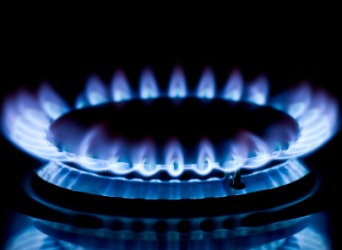 A stove burner fueled by natural gas. A stove burner fueled by natural gas.