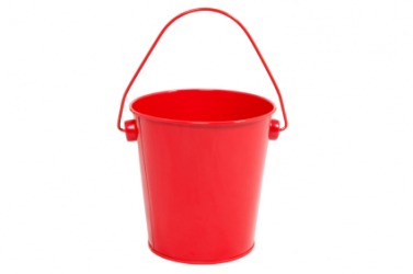 red bucket with lid