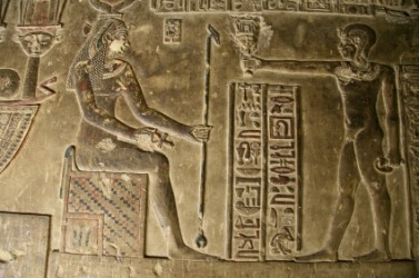 A bas-relief inside a crypt in Egypt. 